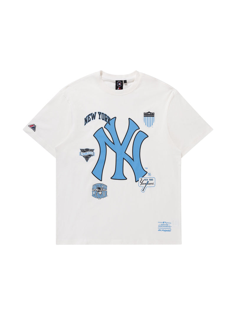 Majestic New York Yankees Logomania Tee - Vintage White