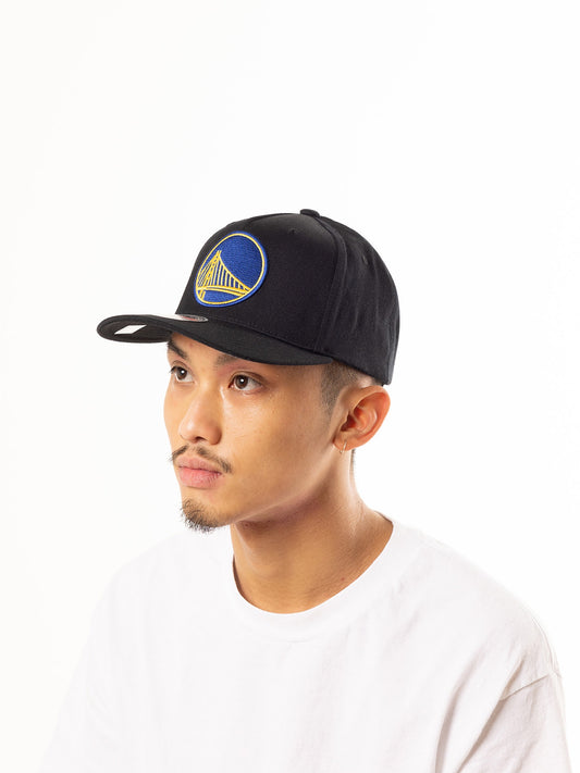 Mitchell & Ness Black and Team Colour Logo Classic Red Snapback - Golden State Warriors