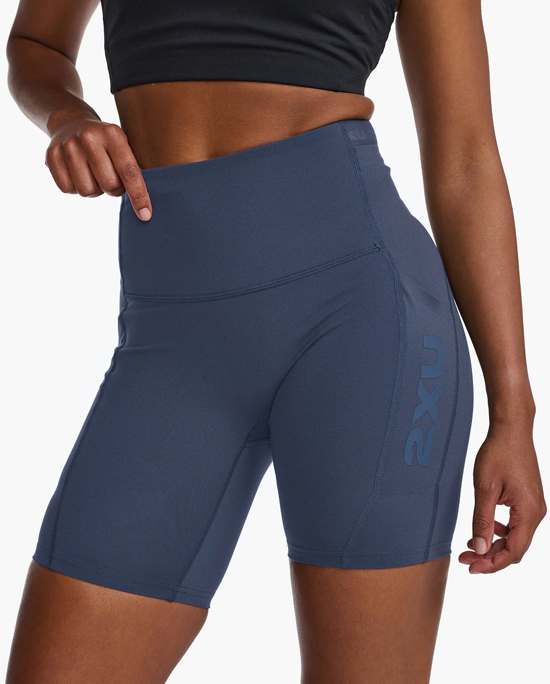 2XU Womens Form Stash Hi-Rise Bike Shorts - India Ink