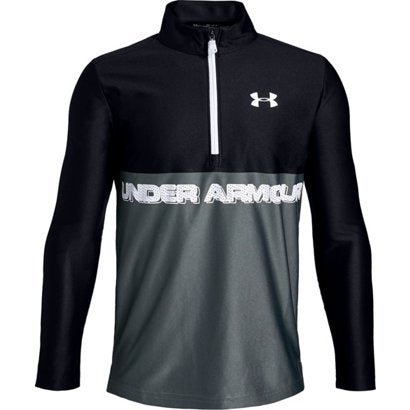 Under Armour Boys Tech 1/2 Zip Top-Black