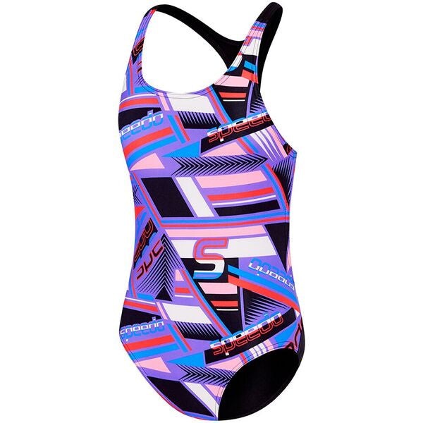 Speedo Girls Chroma Zag T Back One Piece