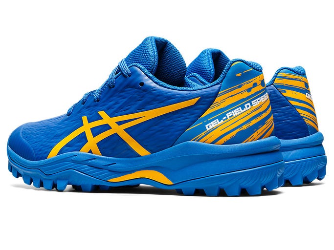 Asics Kids Field Speed GS Turf and Hockey Shoe - Electric Blue/Sunflower