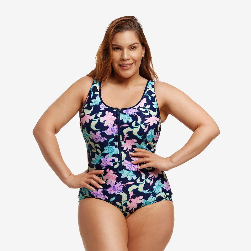 Funkita Ladies Zip Front One Piece- Fast Flow