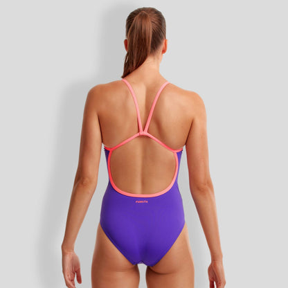 Funkita Ladies Single Strap One Piece - Purple Punch