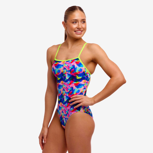 Funkita Ladies Single Strap One Piece - Wet Wave