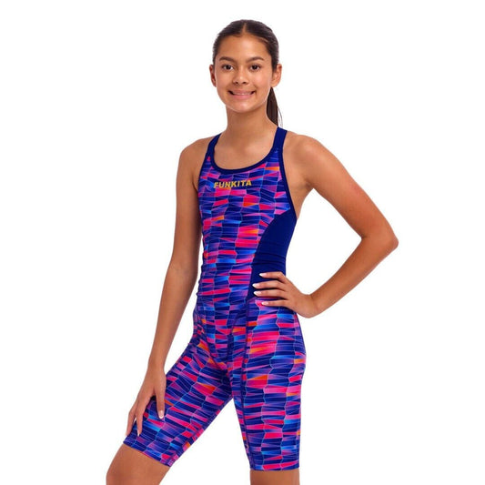 Funkita Girls Fast Training One Piece- Warped Waves