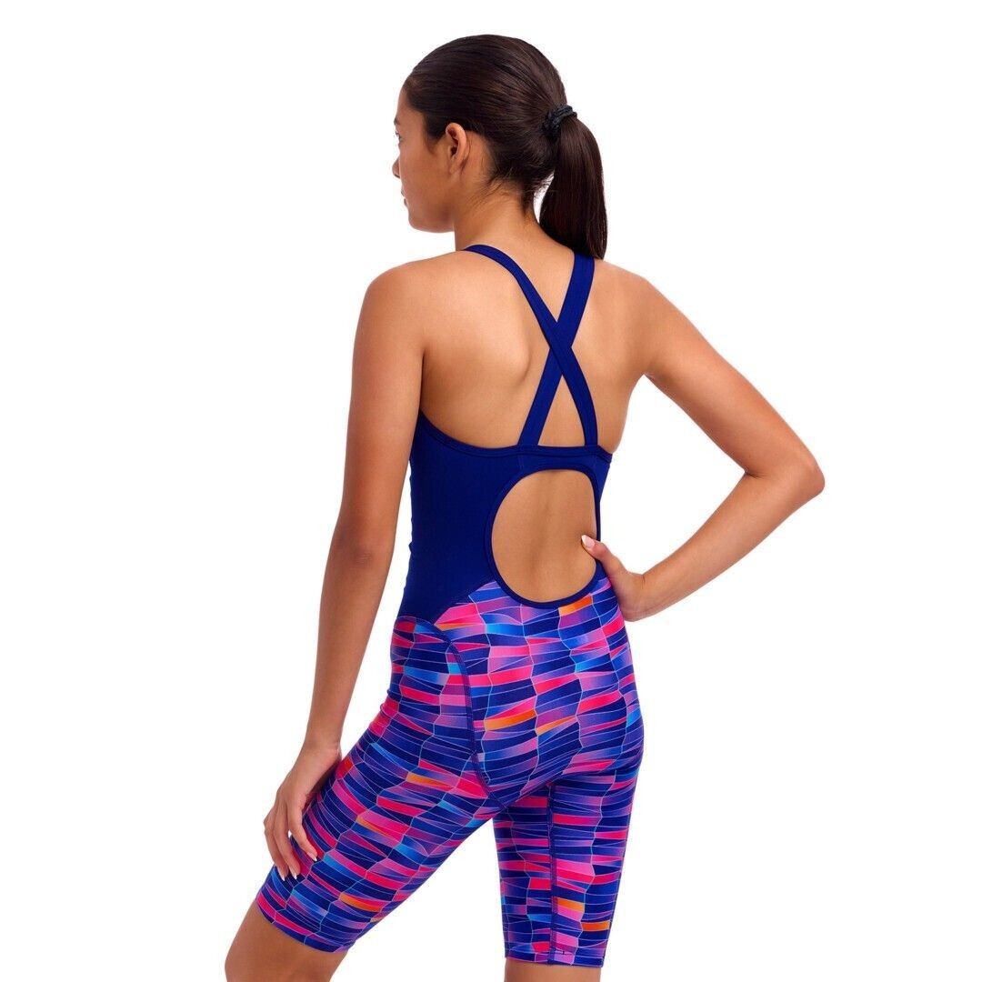 Funkita Girls Fast Training One Piece- Warped Waves