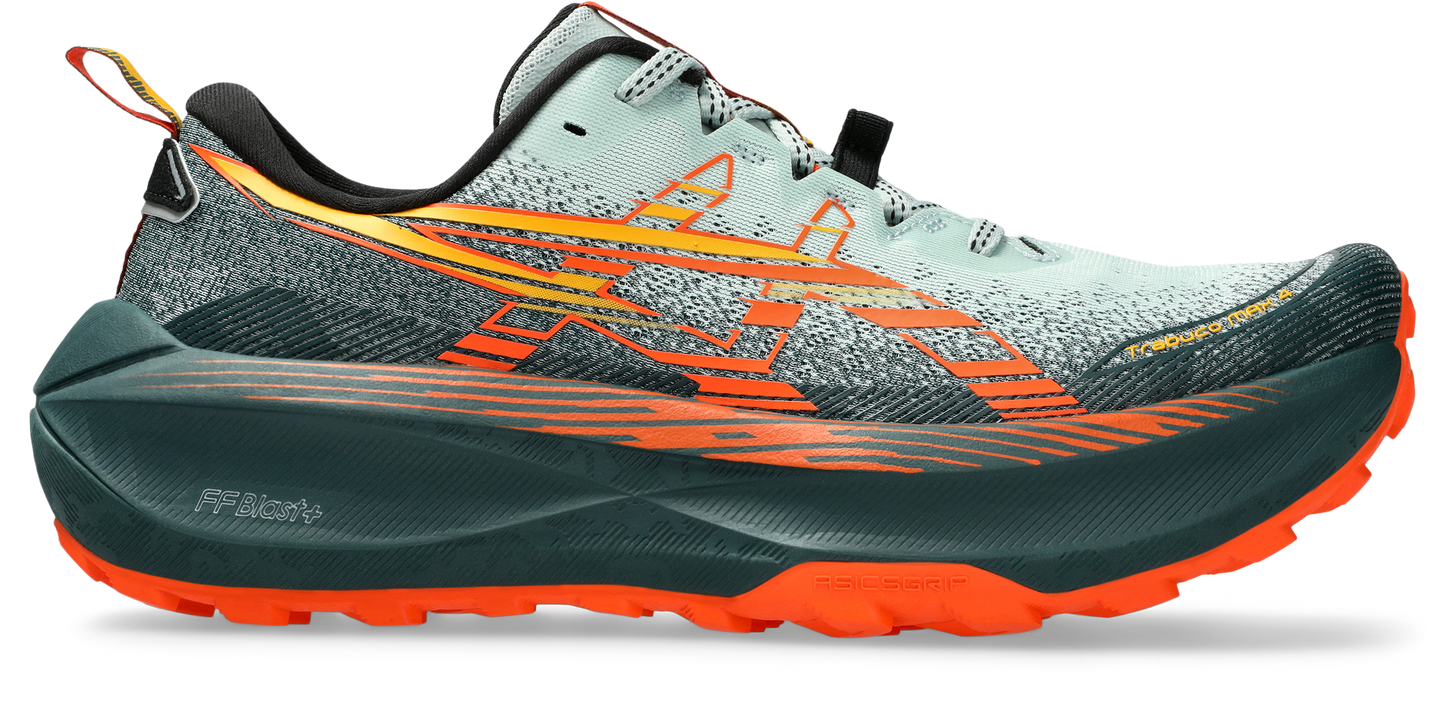 Asics Mens Trabuco Max 4 Trail Running - Cold Moss/Nova Orange