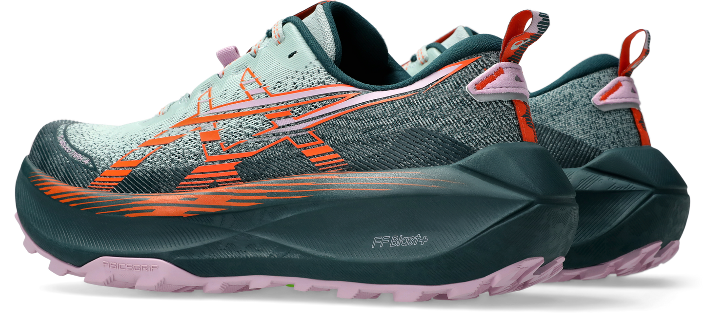 Asics Womens Trabuco Max 4 Trail Running - Cold Moss/Nova Orange