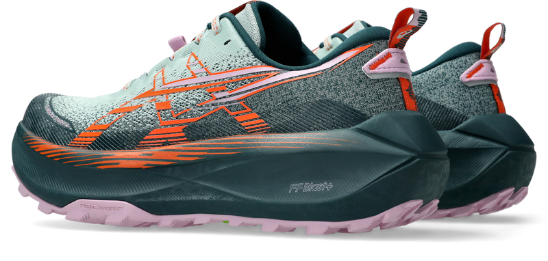 Asics Womens Trabuco Max 4 Trail Running - Cold Moss/Nova Orange