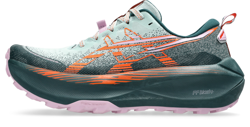 Asics Womens Trabuco Max 4 Trail Running - Cold Moss/Nova Orange