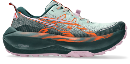 Asics Womens Trabuco Max 4 Trail Running - Cold Moss/Nova Orange