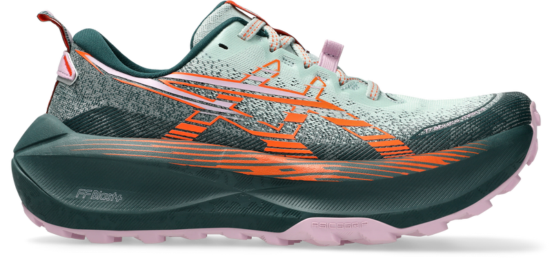 Asics Womens Trabuco Max 4 Trail Running - Cold Moss/Nova Orange