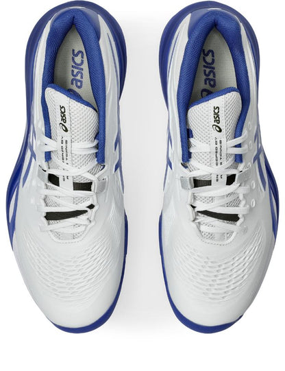 Asics Mens Gel Resolution X (Hardcourt) Wide (2E) Tennis Shoe - White/Dark Cobalt