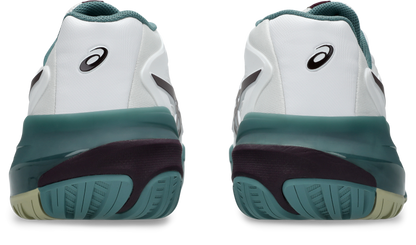 Asics Mens Gel Resolution X (Hardcourt) Wide (2E) Tennis Shoe - White/Dark Aubergine