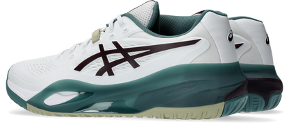 Asics Mens Gel Resolution X (Hardcourt) Wide (2E) Tennis Shoe - White/Dark Aubergine