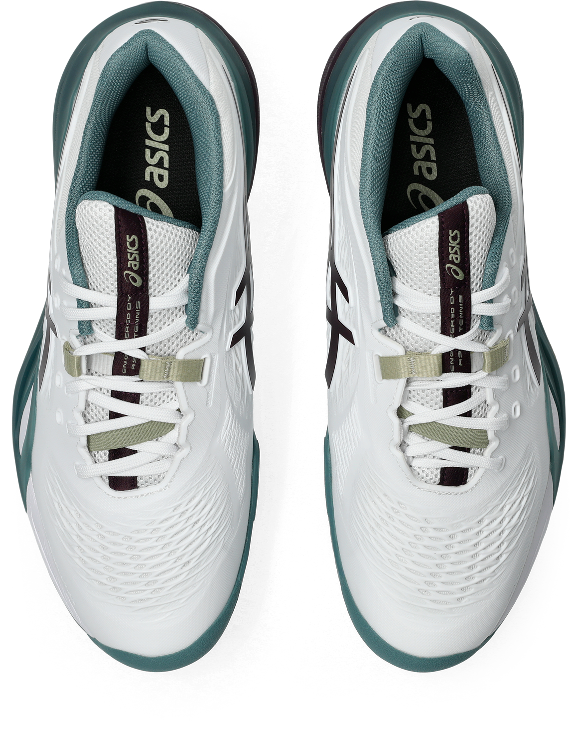 Asics Mens Gel Resolution X (Hardcourt) Wide (2E) Tennis Shoe - White/Dark Aubergine