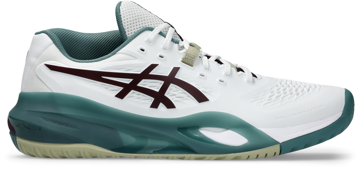 Asics Mens Gel Resolution X (Hardcourt) Wide (2E) Tennis Shoe - White/Dark Aubergine