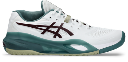 Asics Mens Gel Resolution X (Hardcourt) Wide (2E) Tennis Shoe - White/Dark Aubergine