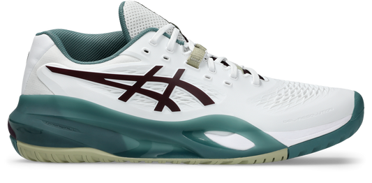 Asics Mens Gel Resolution X (Hardcourt) Wide (2E) Tennis Shoe - White/Dark Aubergine