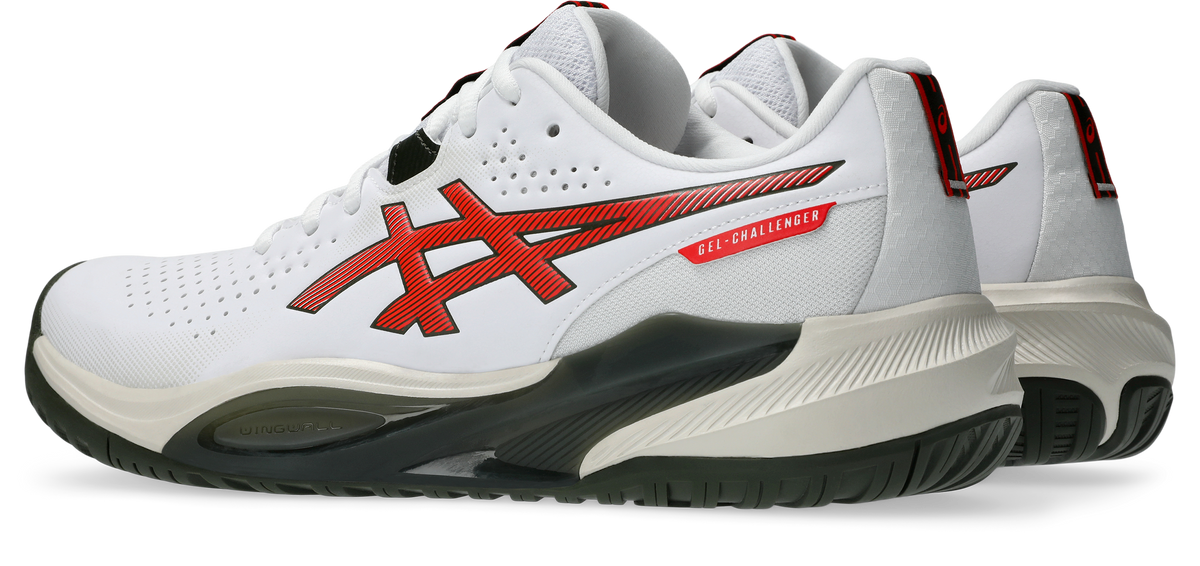 Asics Men's Gel Challenger 15 (Hardcourt) Tennis Shoe - White/Cherry Tomato