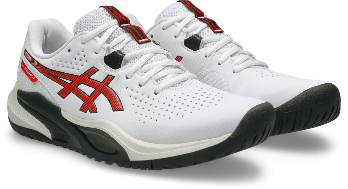 Asics Men's Gel Challenger 15 (Hardcourt) Tennis Shoe - White/Cherry Tomato