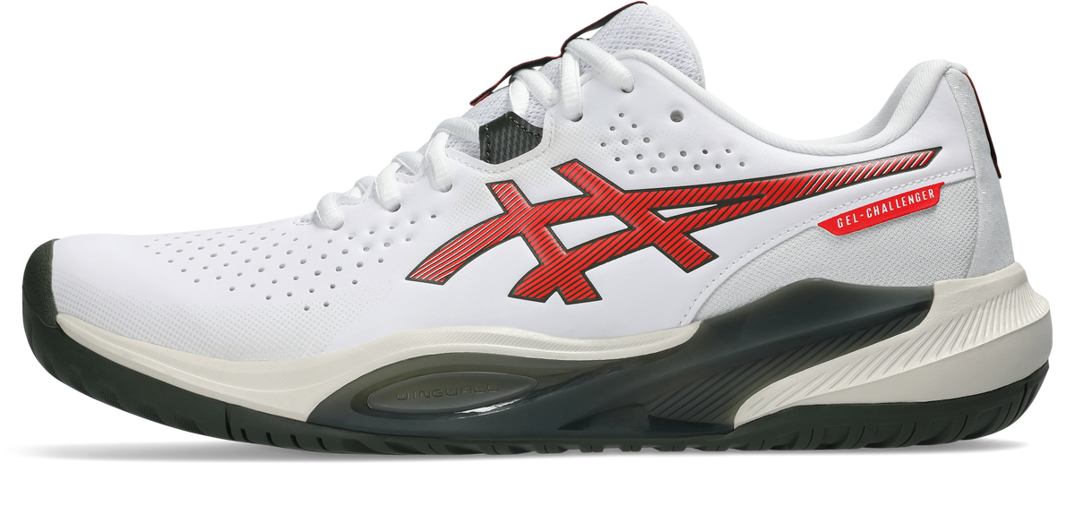 Asics Men's Gel Challenger 15 (Hardcourt) Tennis Shoe - White/Cherry Tomato