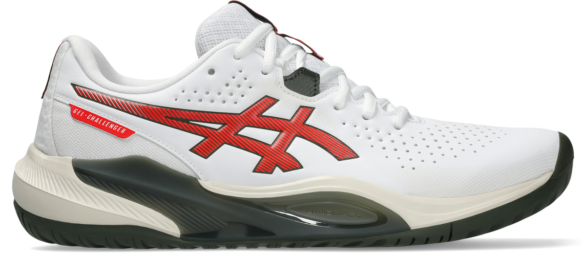 Asics Men's Gel Challenger 15 (Hardcourt) Tennis Shoe - White/Cherry Tomato