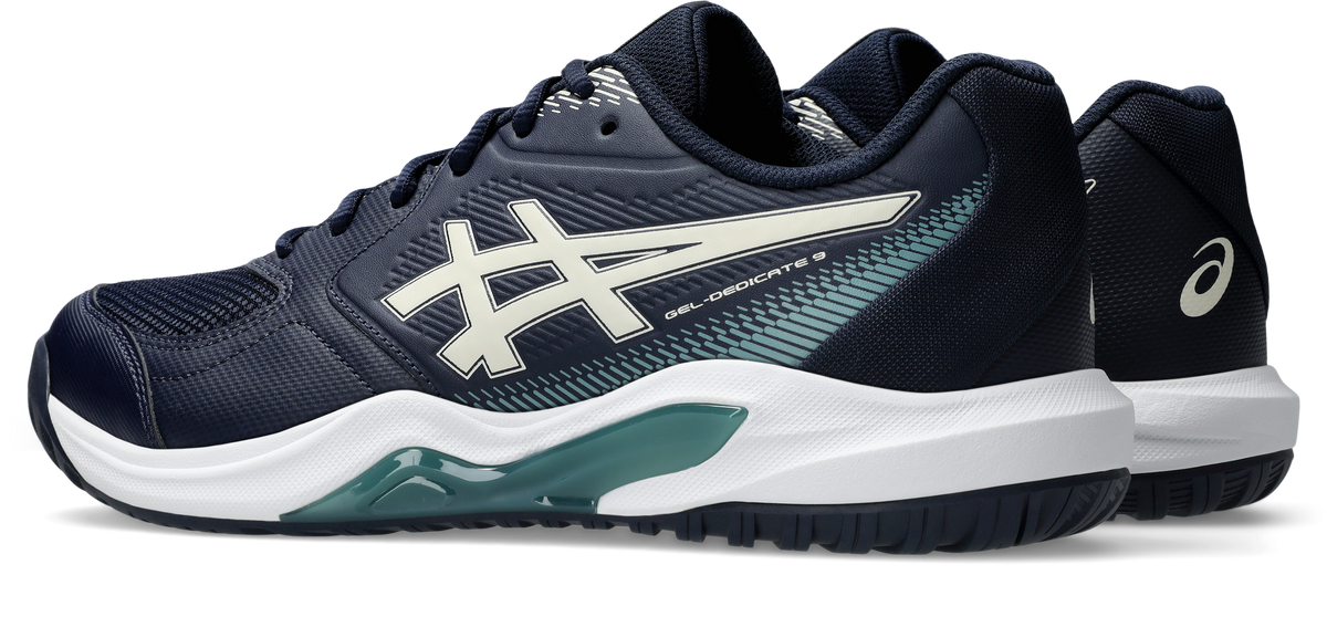 Asics Mens Gel Dedicate 9 (Hardcourt) Tennis Shoe 2E WIDE- Midnight/Oatmeal