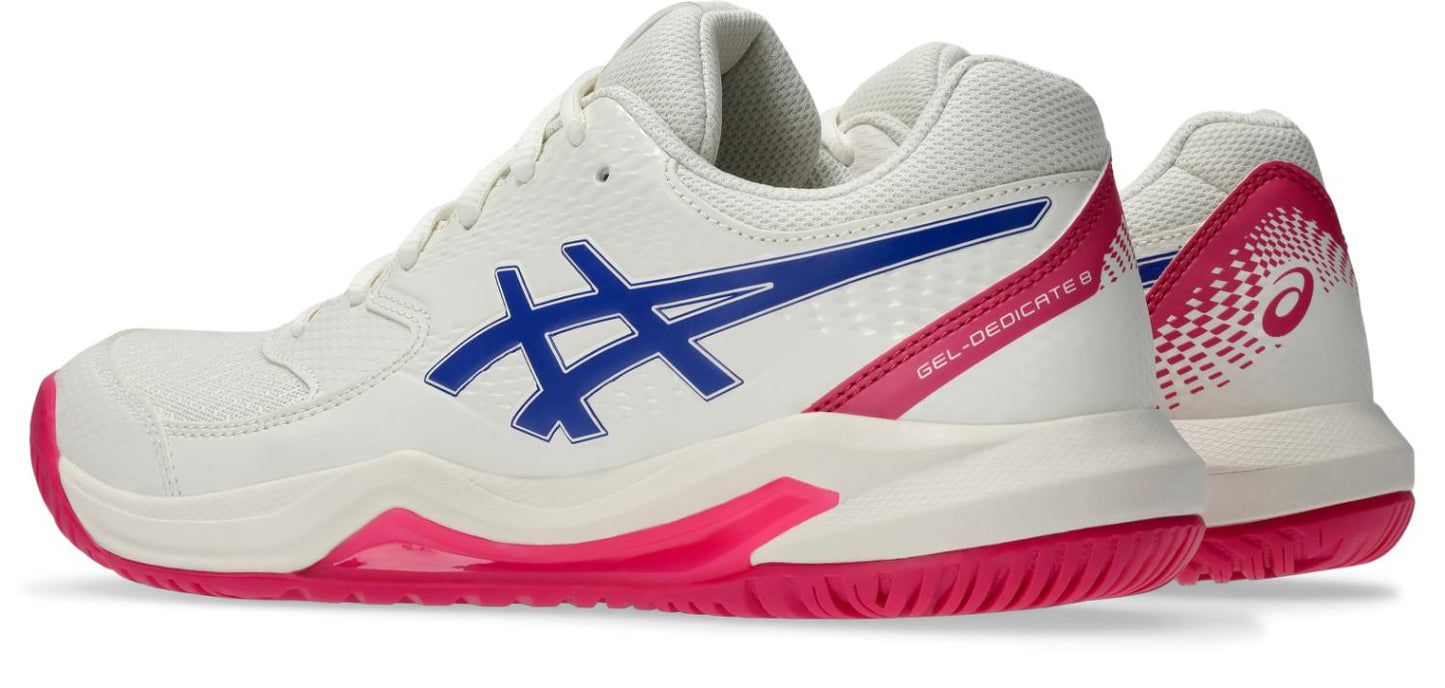 Asics Womens Gel Dedicate 8 (Hardcourt) Tennis Shoe - Cream/Dark Cobalt