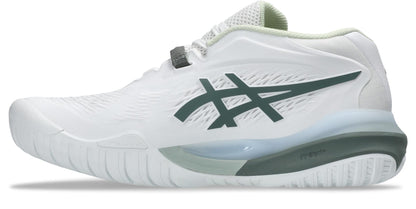 Asics Womens Gel Resolution X (Hardcourt) Wide Tennis Shoe - White/Monument Blue