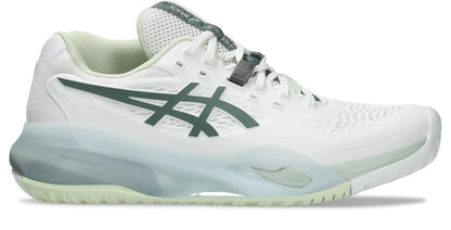 Asics Womens Gel Resolution X (Hardcourt) Wide Tennis Shoe - White/Monument Blue