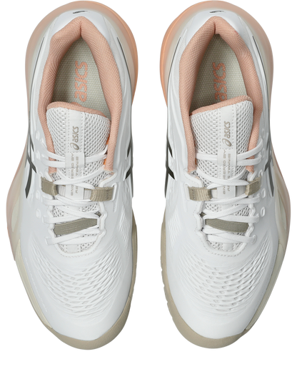 Asics Womens Gel Resolution X (Hardcourt) Wide Tennis Shoe - White/Black Coffee