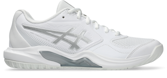 Asics Womens Gel Dedicate 9 (Hardcourt) Tennis Shoe - White/Pure Silver
