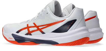 Asics Mens Sky Elite FF Lo 3 Indoor Shoes - White/Nova Orange