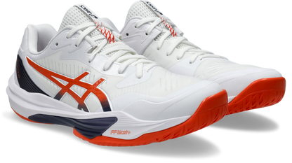 Asics Mens Sky Elite FF Lo 3 Indoor Shoes - White/Nova Orange