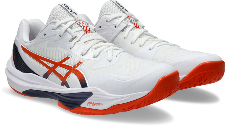 Asics Mens Sky Elite FF Lo 3 Indoor Shoes - White/Nova Orange