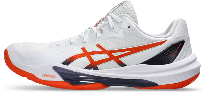 Asics Mens Sky Elite FF Lo 3 Indoor Shoes - White/Nova Orange