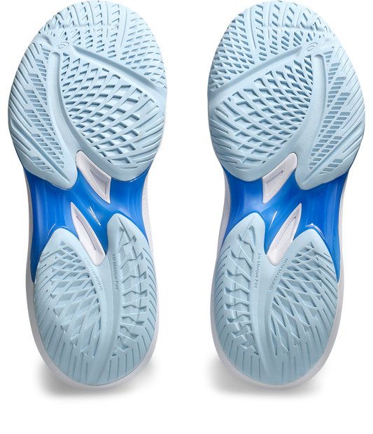 Asics Womens Sky Elite FF Lo 3 Indoor Court Shoes - White/Blue Coast