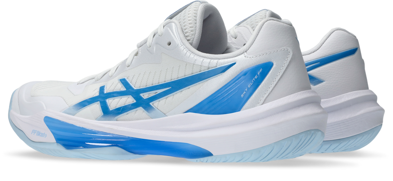 Asics Womens Sky Elite FF Lo 3 Indoor Court Shoes - White/Blue Coast