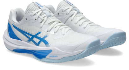 Asics Womens Sky Elite FF Lo 3 Indoor Court Shoes - White/Blue Coast