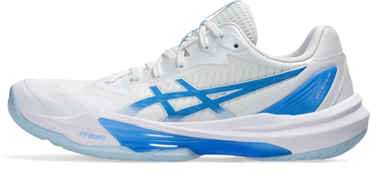 Asics Womens Sky Elite FF Lo 3 Indoor Court Shoes - White/Blue Coast
