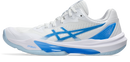 Asics Womens Sky Elite FF Lo 3 Indoor Court Shoes - White/Blue Coast