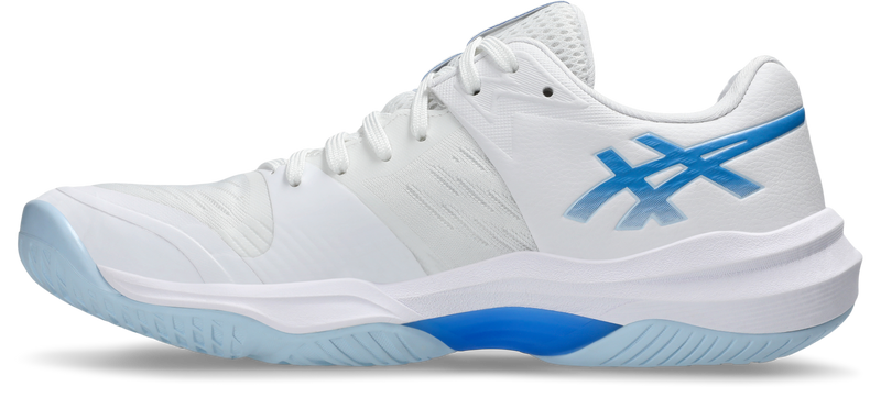 Asics Womens Sky Elite FF Lo 3 Indoor Court Shoes - White/Blue Coast