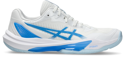 Asics Womens Sky Elite FF Lo 3 Indoor Court Shoes - White/Blue Coast