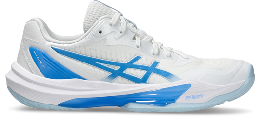 Asics Womens Sky Elite FF Lo 3 Indoor Court Shoes - White/Blue Coast