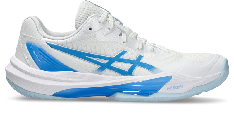 Asics Womens Sky Elite FF Lo 3 Indoor Court Shoes - White/Blue Coast