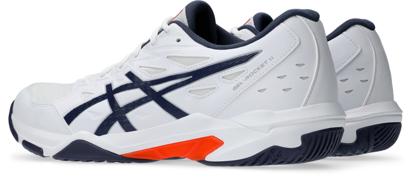 Asics Mens Gel Rocket 11 Indoor Court Shoes - White/Indigo Fog