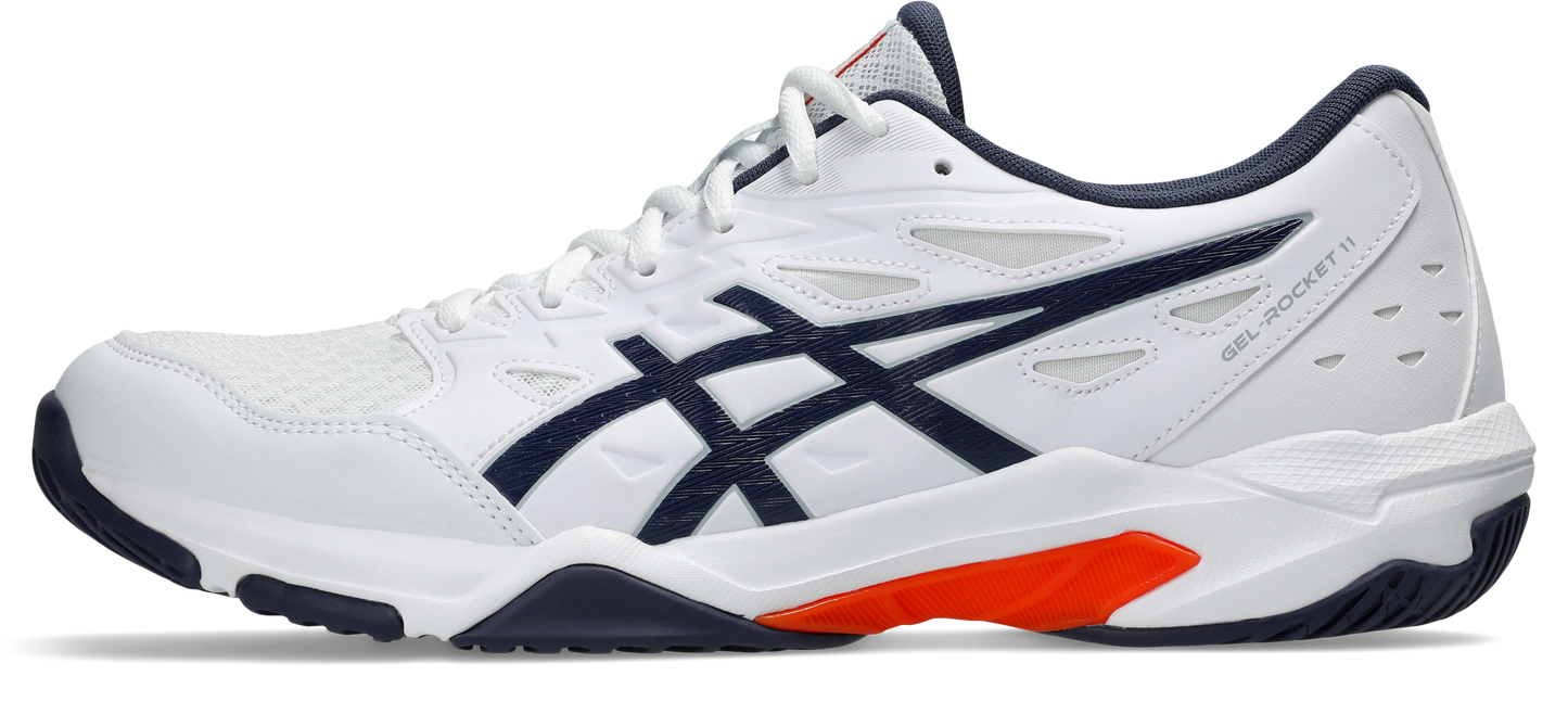 Asics Mens Gel Rocket 11 Indoor Court Shoes - White/Indigo Fog