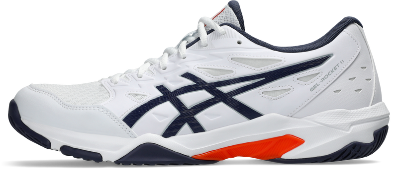 Asics Mens Gel Rocket 11 Indoor Court Shoes - White/Indigo Fog